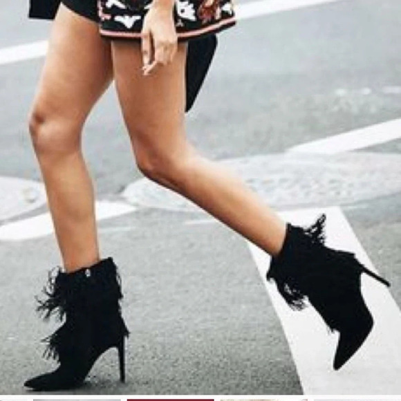 ! Sam Edelman Belinda Mid-Calf Fringe Bootblack size 8 - Picture 2 of 7